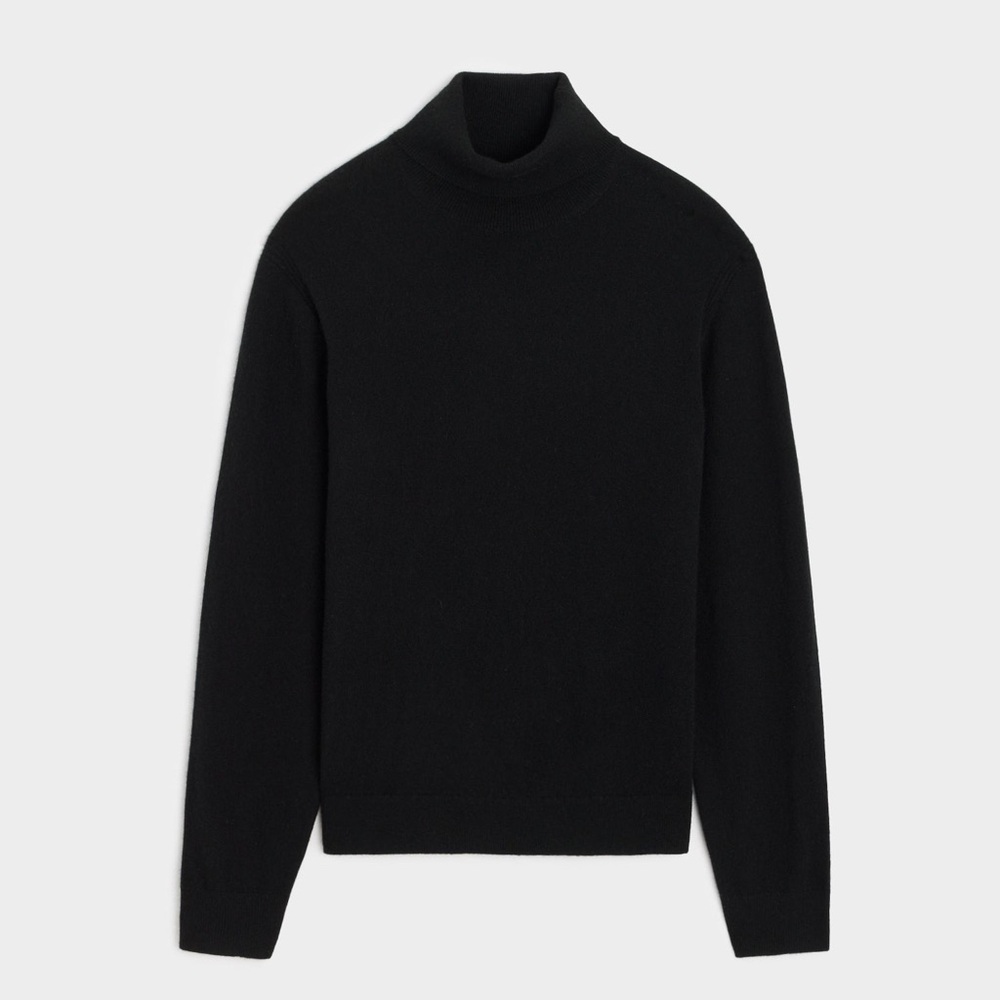 Industry of All Nations Undyed Alpaca Black Turtleneck Sweater